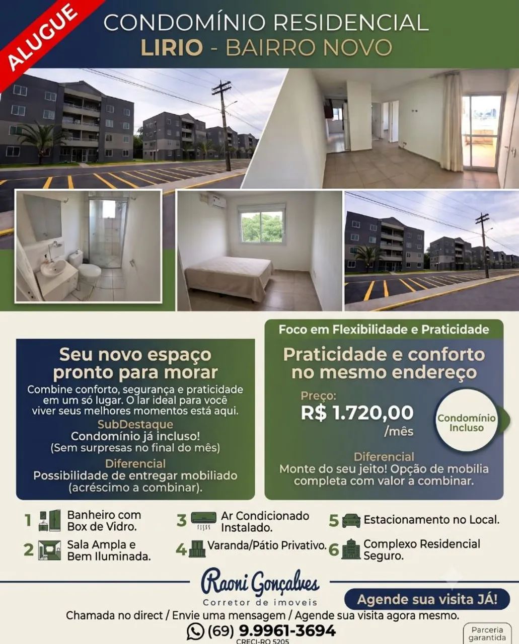 Apto 2 Qts no Condomínio Lírio