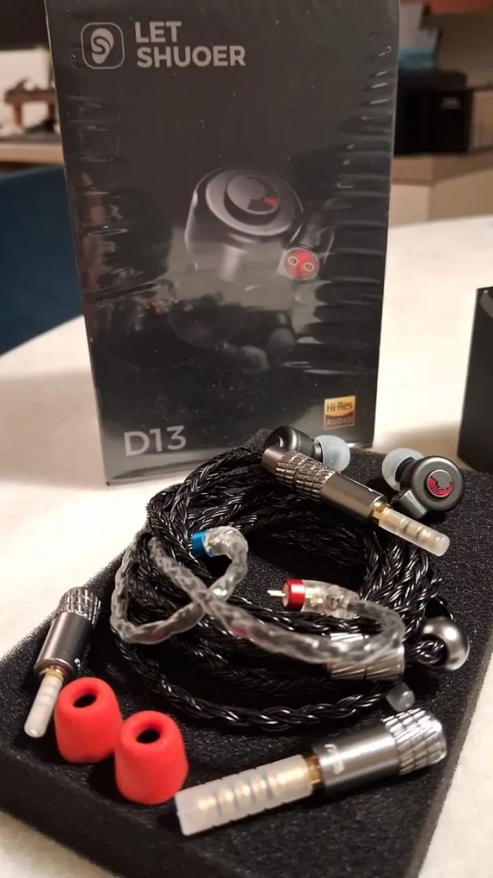 Letshuoer D13 Cabo Modular Cvj 2,5/3.5/4.4mm + Espuma vermelha. - Foto 2