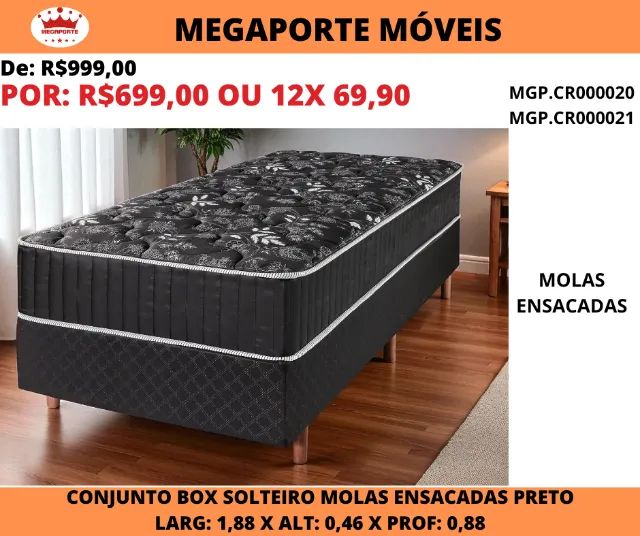 Conjunto Box Solteiro Molas Ensacadas