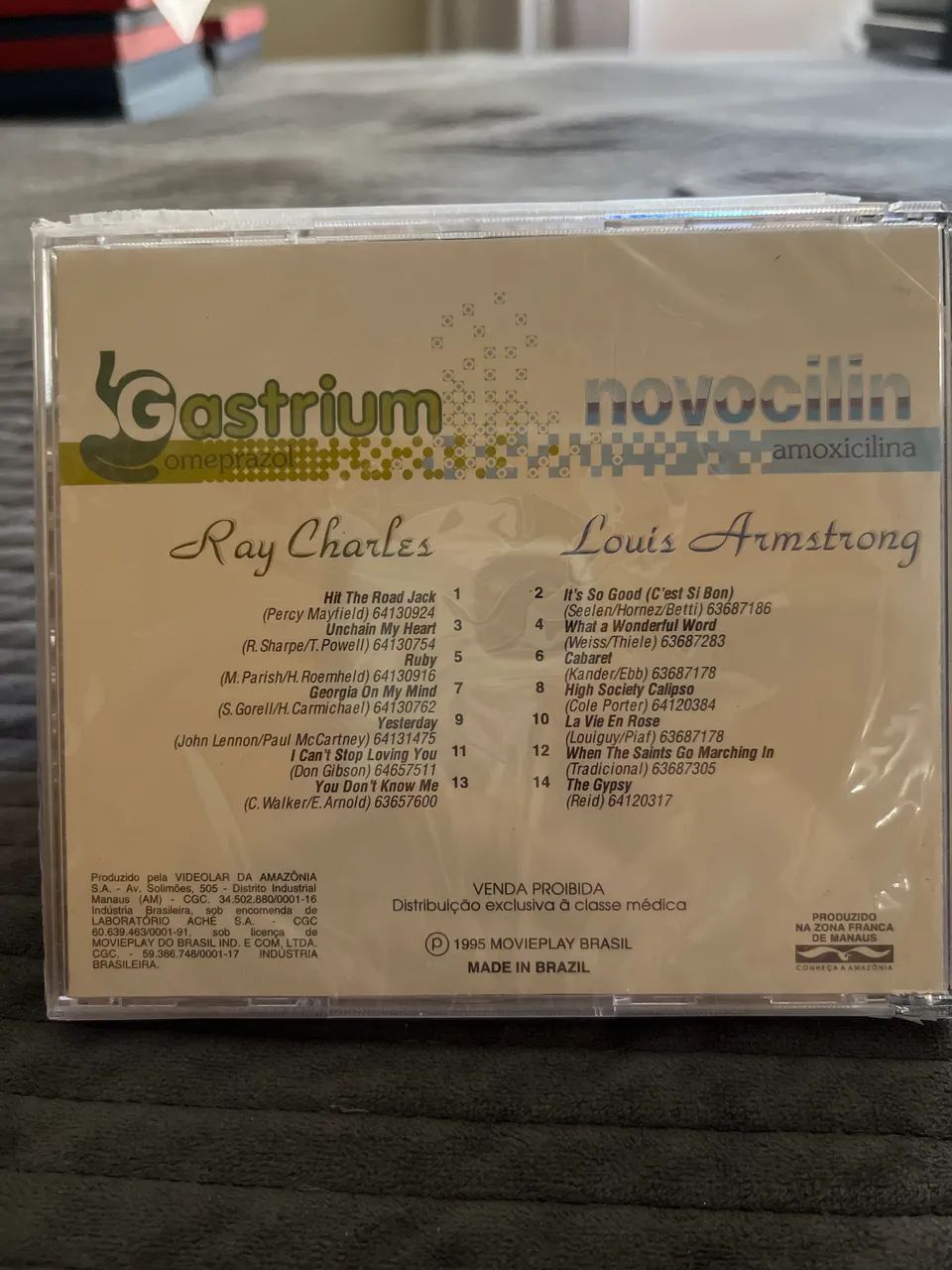  CD Raro Promo 1995 Ray Charles & Louis Armstrong - Selado - Foto 2