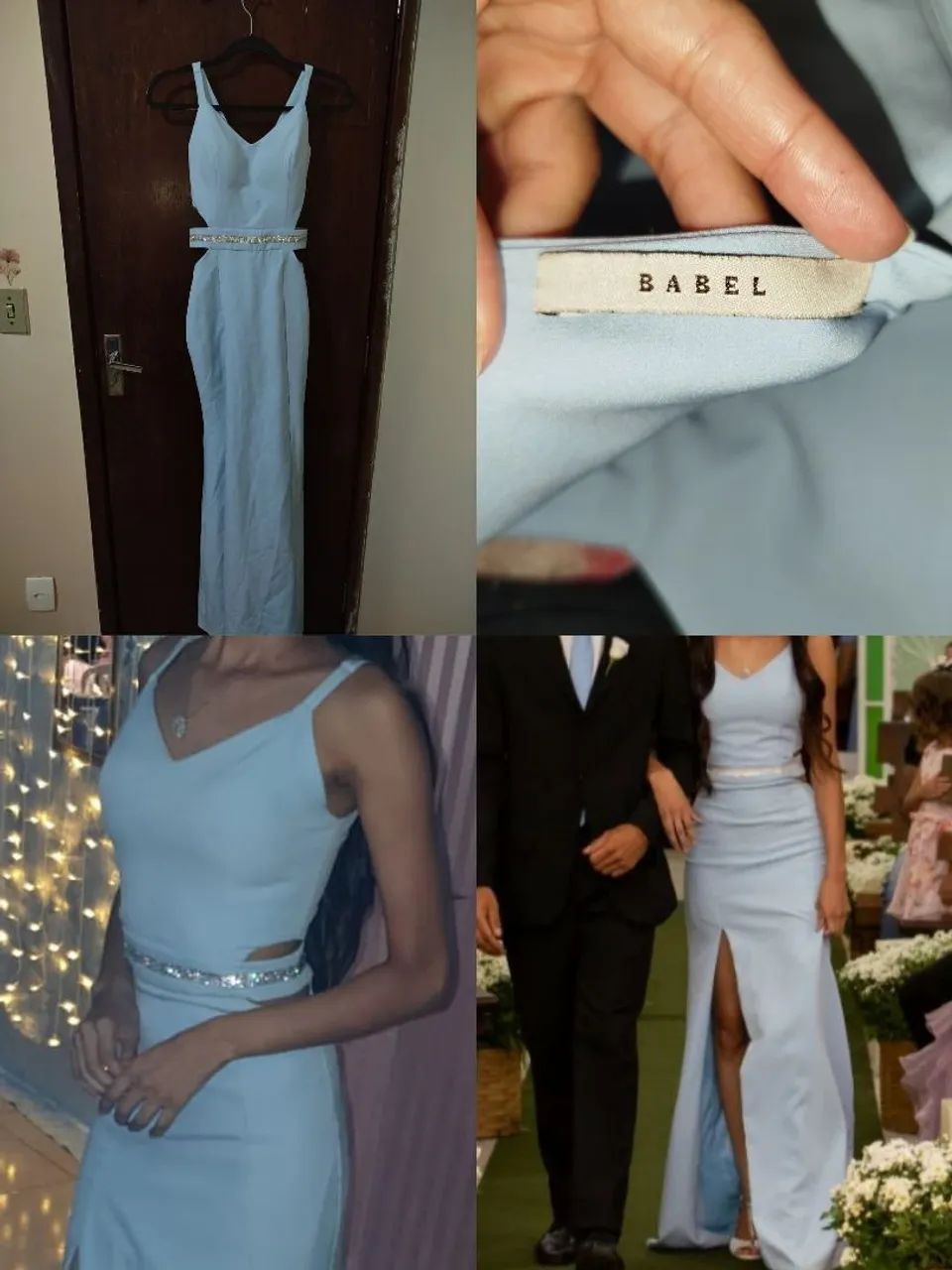 vestido azul clarinho PP