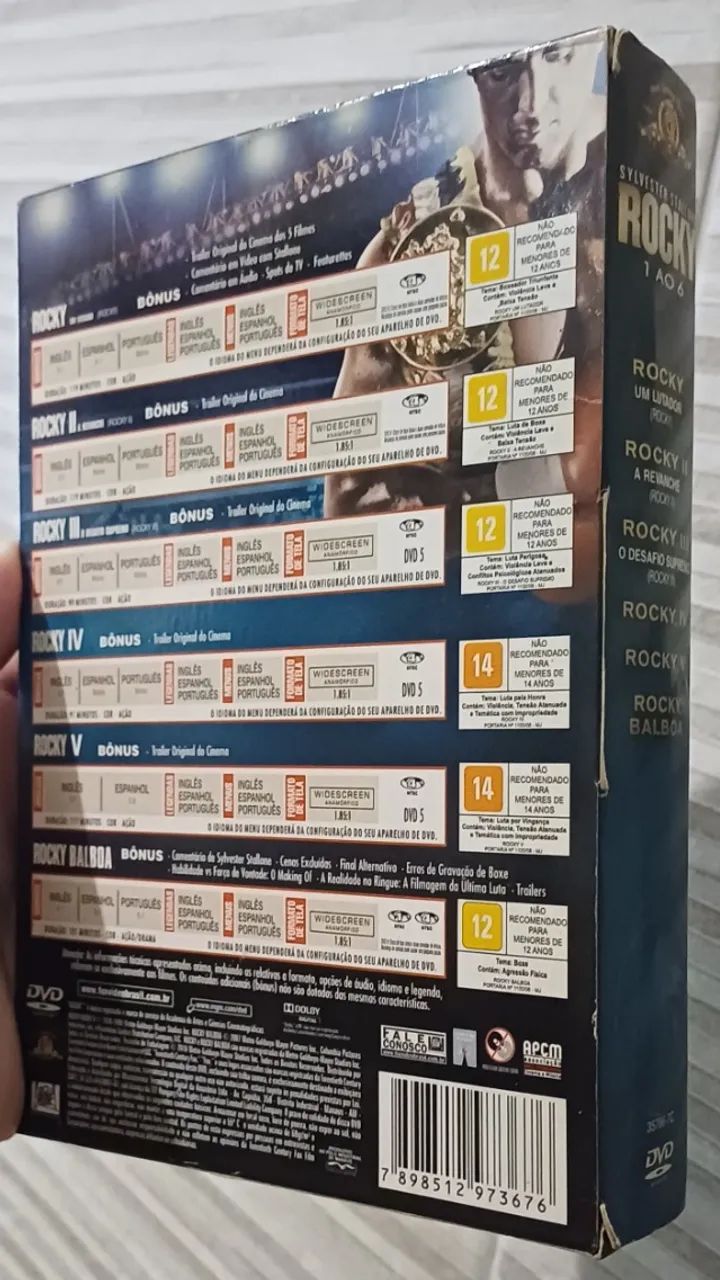 Box "Campeão": Rocky Balboa (A Saga Completa em 6 DVDs) - Foto 4