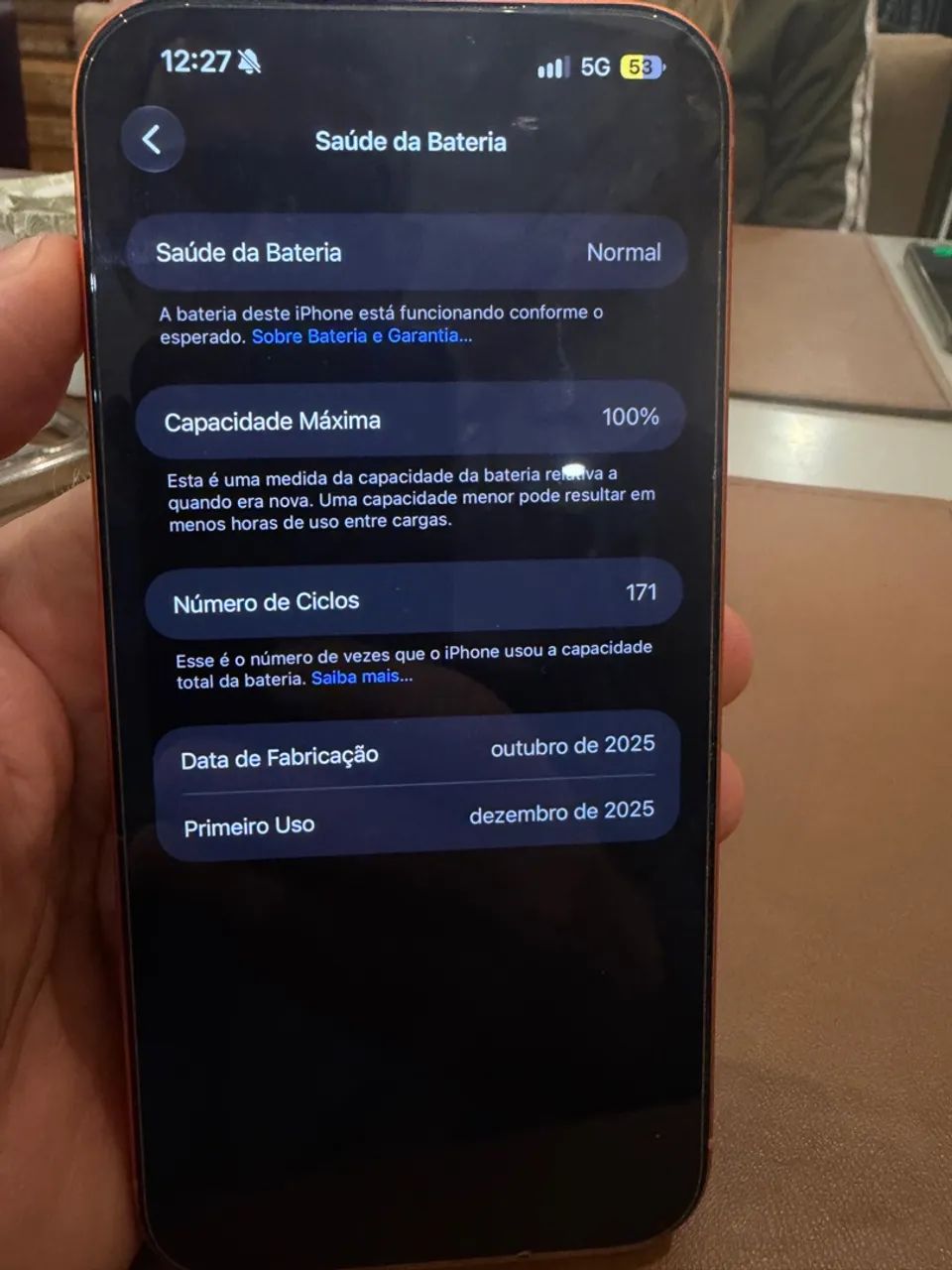 Iphone 17 pro max Laranja novo 100% bateria  - Foto 5