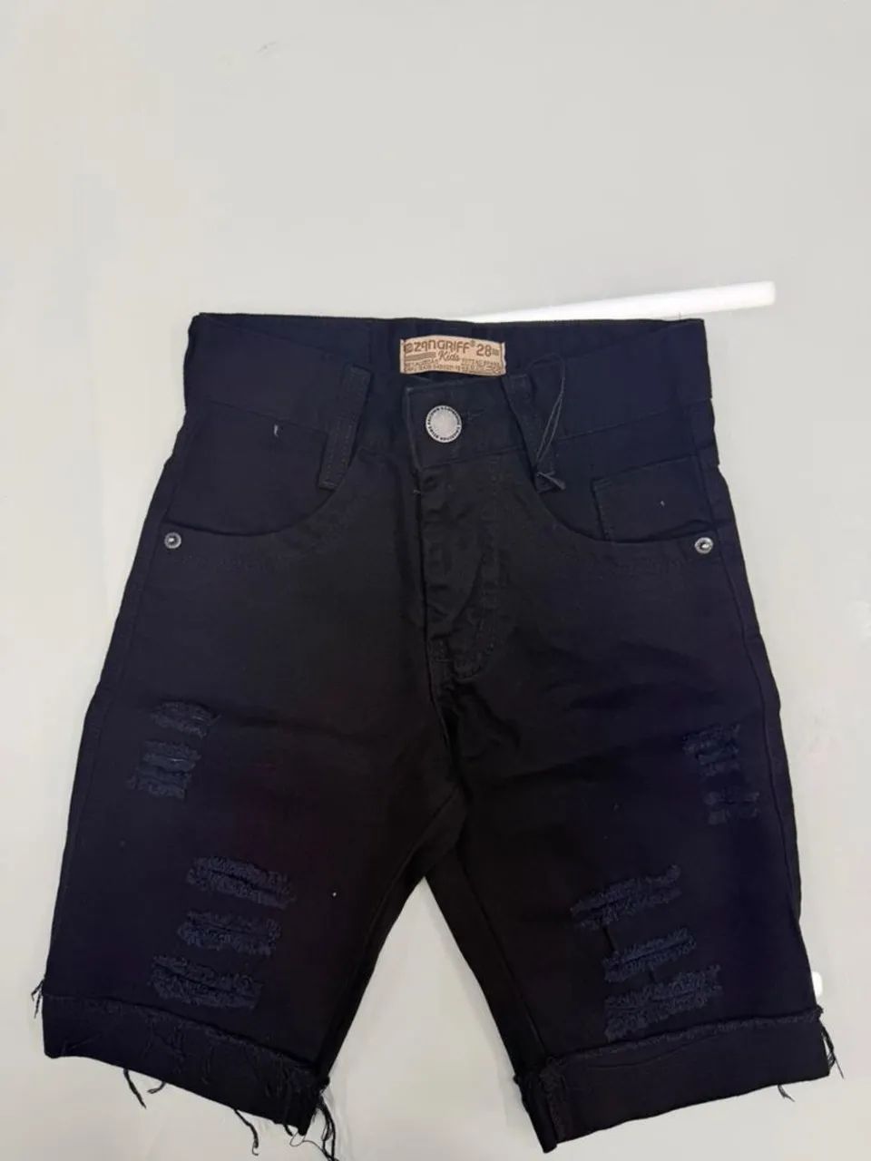 Bermudas jeans casuais infantis 
