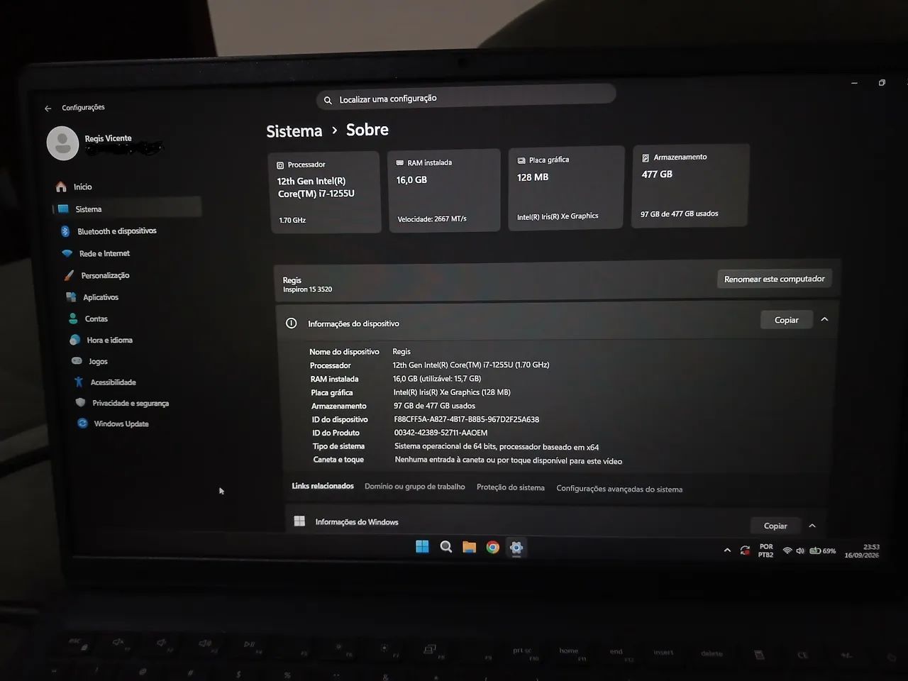 ? DELL INSPIRON 15 - SEMINOVO, IMPECÁVEL - Foto 3