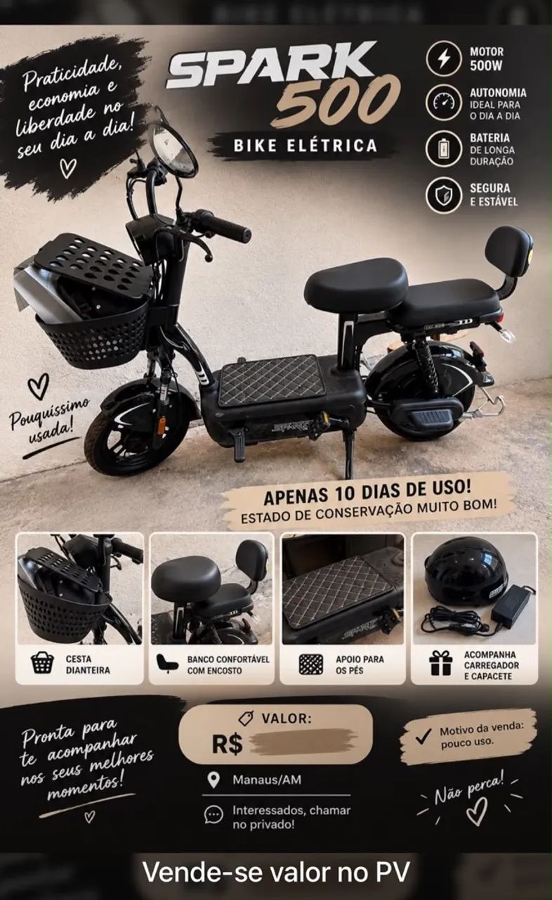 VENDO MOTO ELÉTRICA SPARK 500