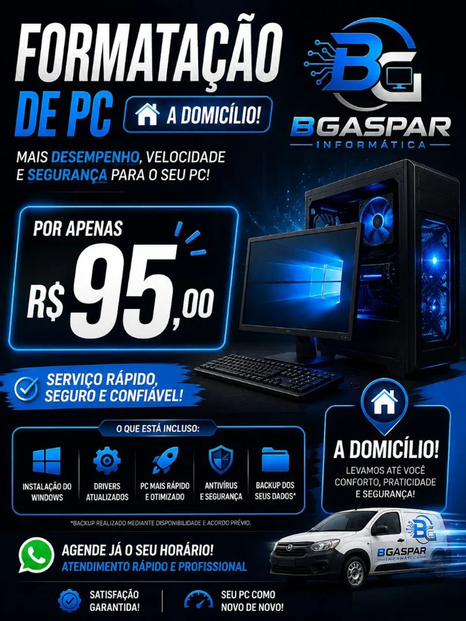 Formataçao de pc apenas R$95