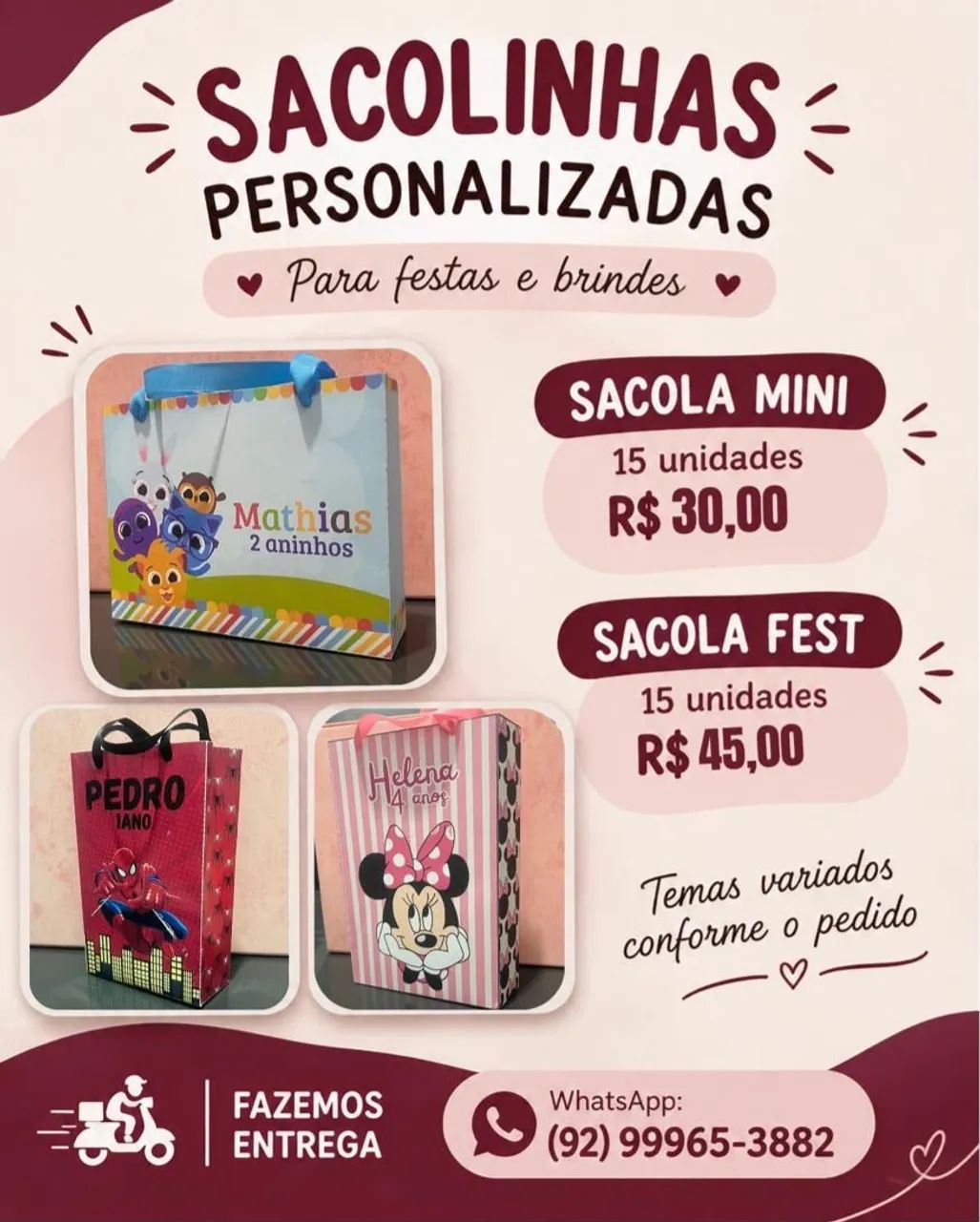 Sacolinhas personalizadas 