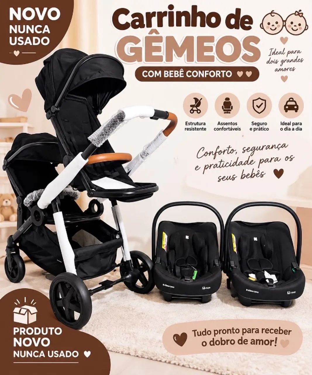 Kit carrinho para gêmeos - Foto 2