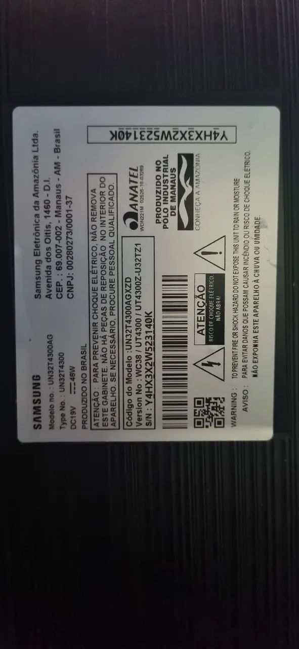 PEÇAS TV SAMSUNG MODELO UN32T4300AG