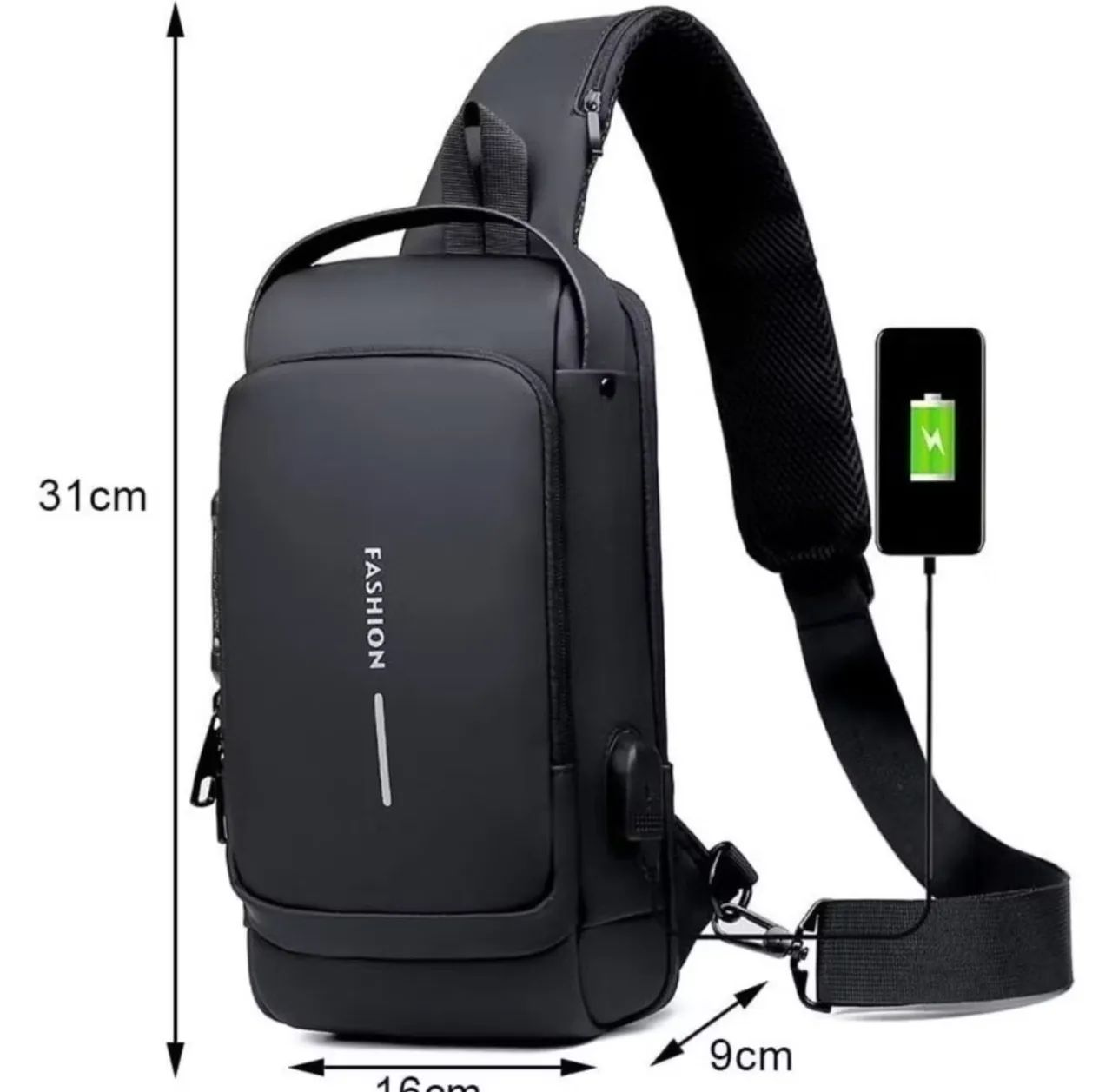 Mochila de Ombro Transversal Compacta impermeável  - Foto 4