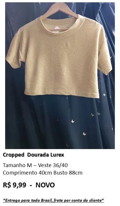Cropped Dourado Lurex e Pink  - Foto 2
