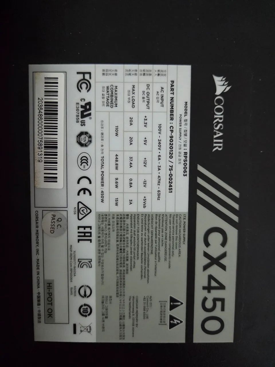 Fonte Corsair CX450 - Foto 2