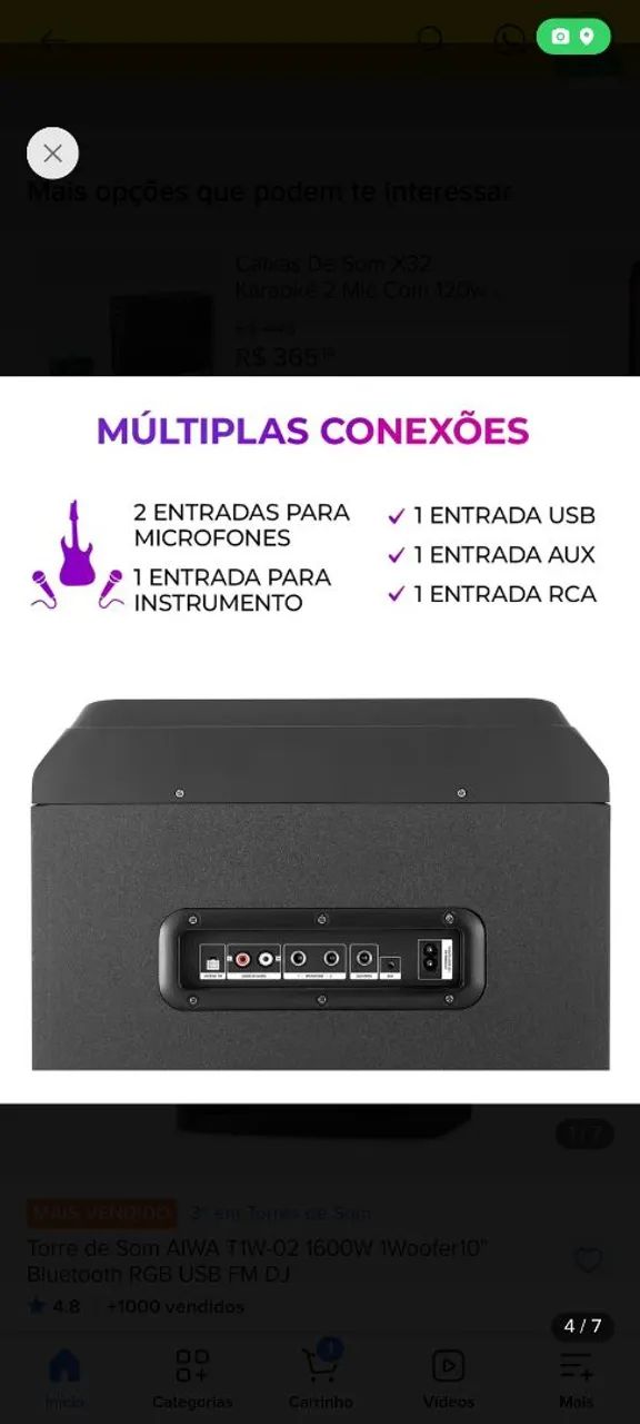 Caixa torre AIWA  - Foto 4