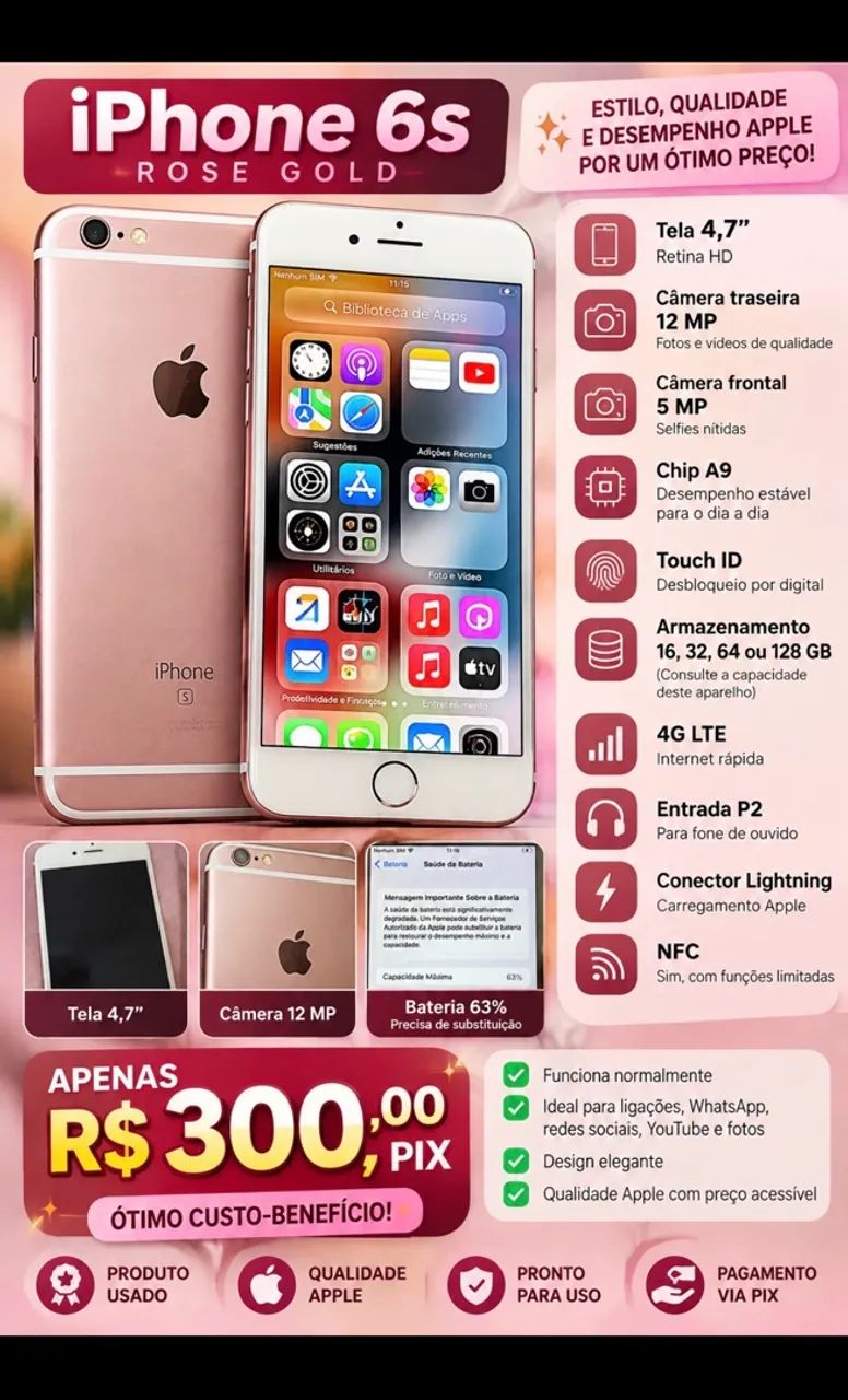 iPhone 6s Rosa