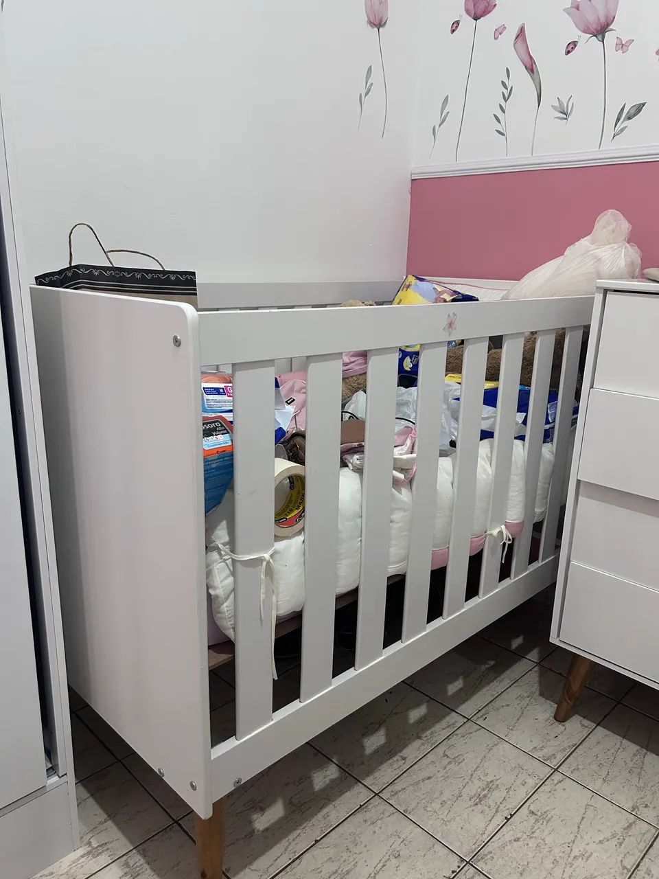 Berço mdf + colchão ortobom 