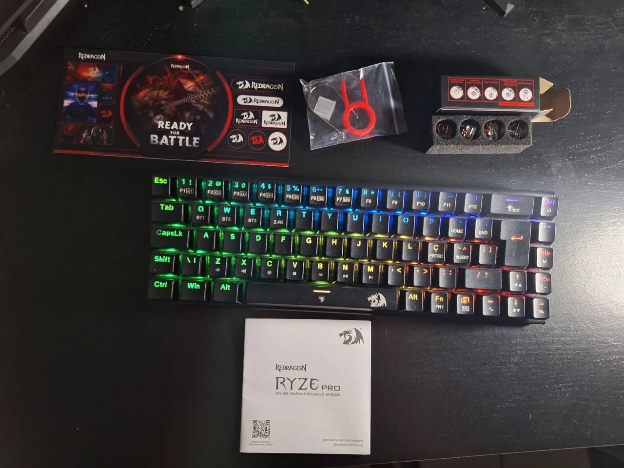 Teclado mecânico Redragon Ryze Pro - TRI-MODE  - Foto 2