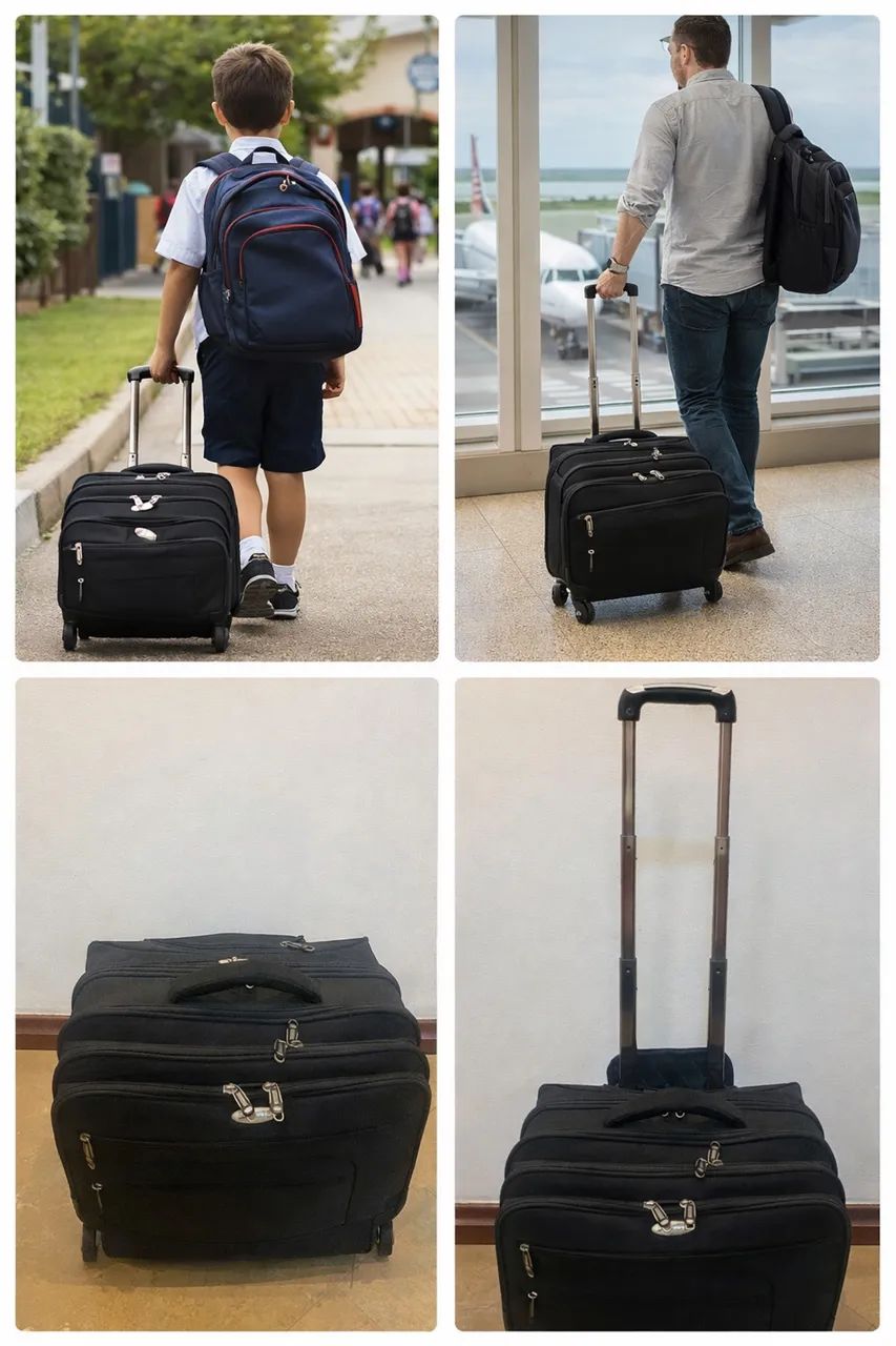 Mala Briefcase de bordo Pasta Executiva com rodinhas Bagaggio