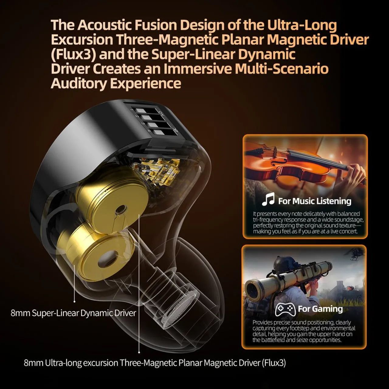 Fone KZ DUONIC BASS + Nicehck C04 - Foto 4