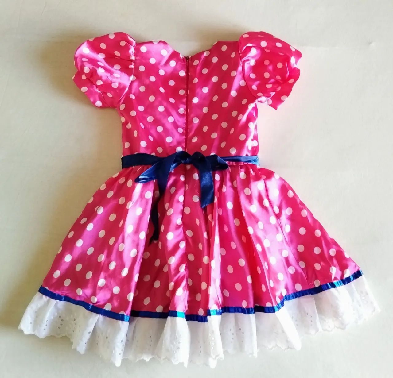 Vestido infantil rosa de bolinhas  - Foto 3