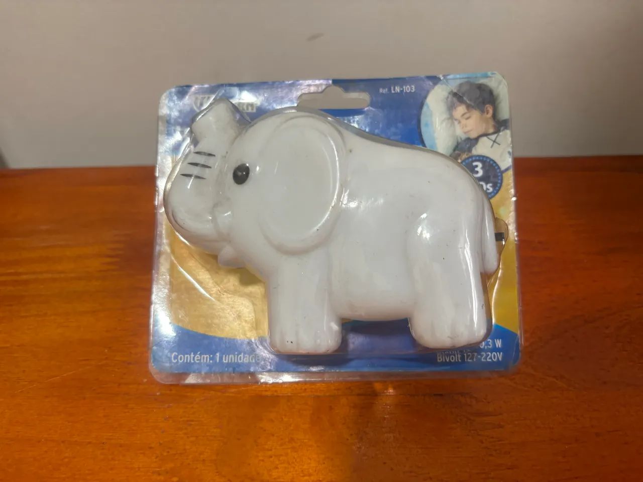 Luminária Abajur Tomada Parede Infantil Elefante Bivolt - Foto 3