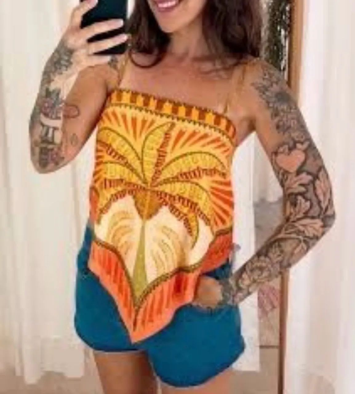 Blusa lenço farm com fios de lurex - Foto 2