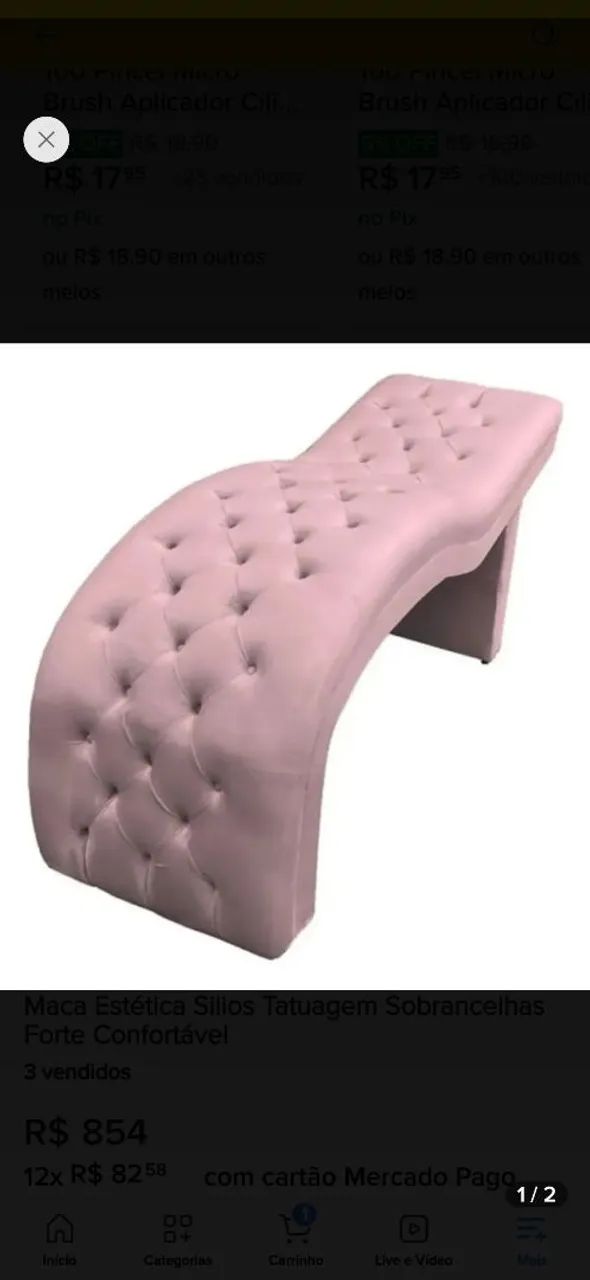 Cama para estética sobrancelhas ou cílios semi-nova 