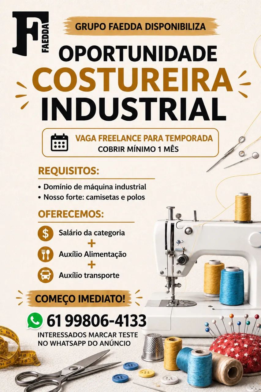 Oportunidade Vaga para Costureira Industrial  - Foto 2