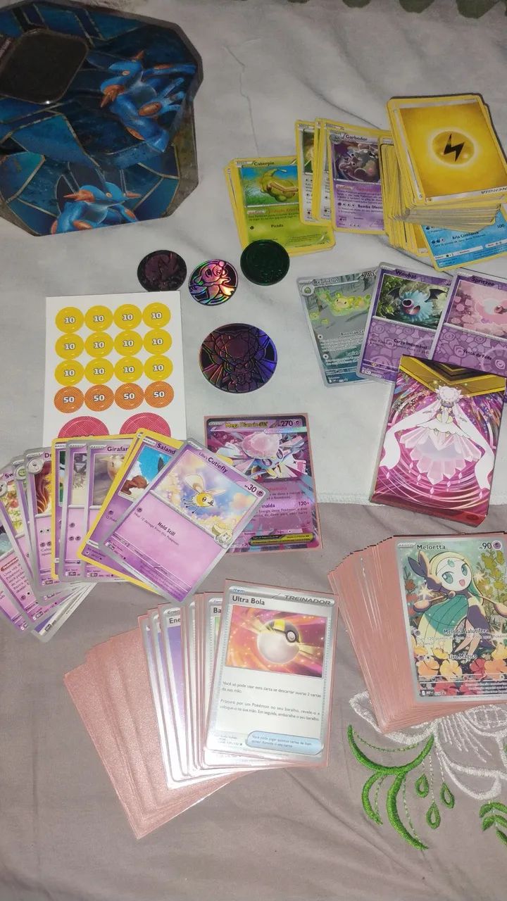 Coleção cartas pokémon: deck: Mega diancie, primarina e decidueye + avulsas 