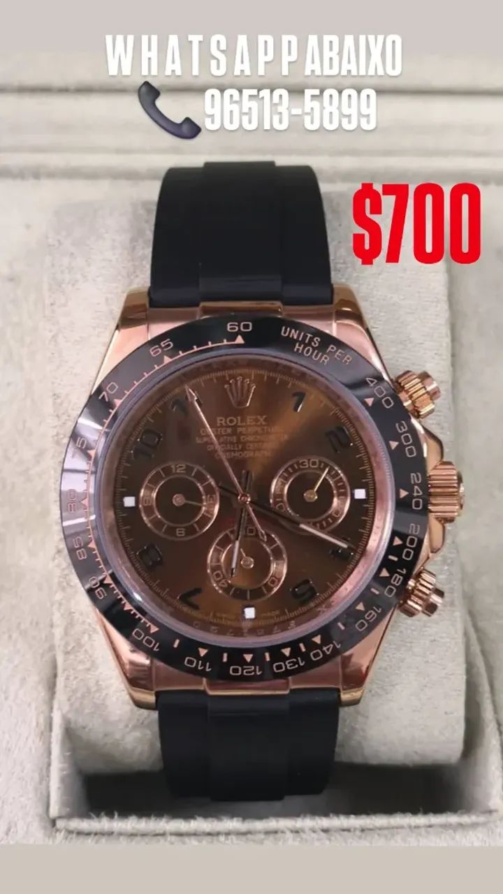 Relógio ROLEX DAYTONA COSMOGRAPH AUTOMÁTICO - MARROM CHOCOLATE 