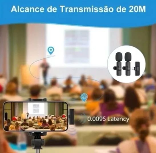 Microfone de Lapela H'maston MK09 sem fio para  Iphone Conector Lightning Original - Foto 4