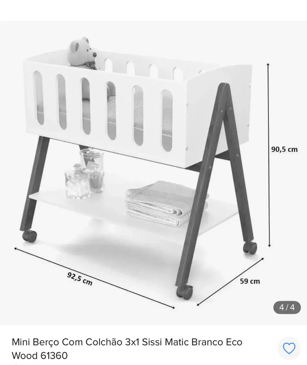 Vendo Mini berço ótimo estado - Foto 4