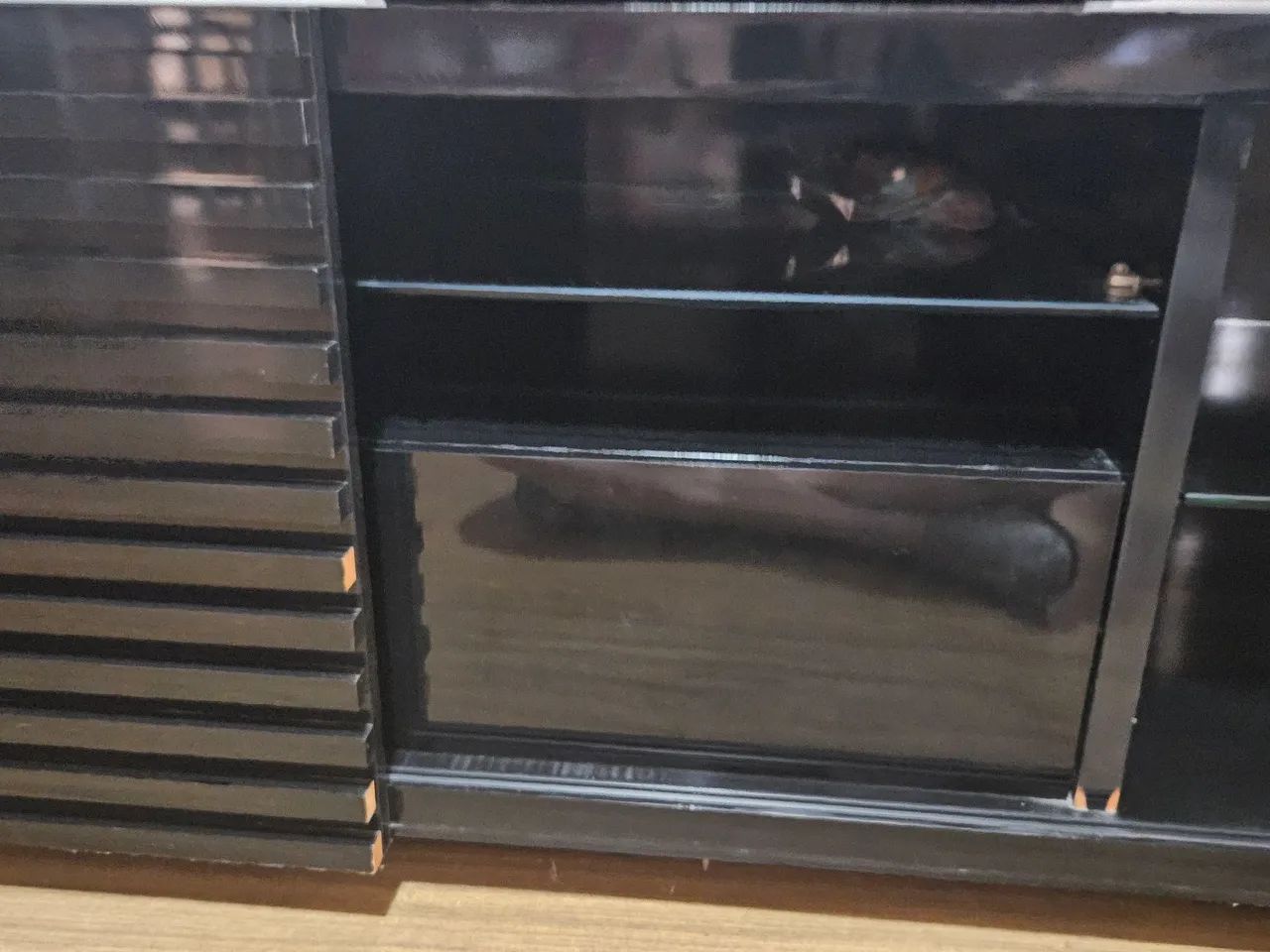 Moderno rack 2m em laca preta - Foto 3