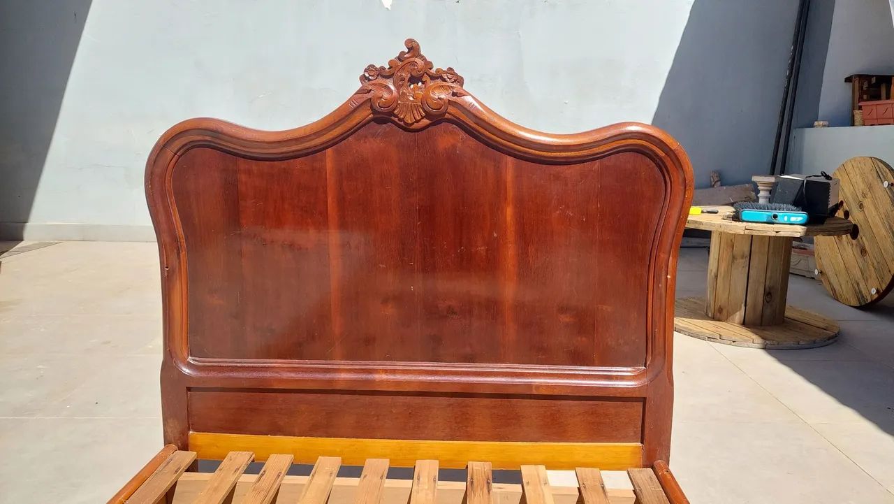 Cama vintage solteiro - Madeira maciça - Foto 4