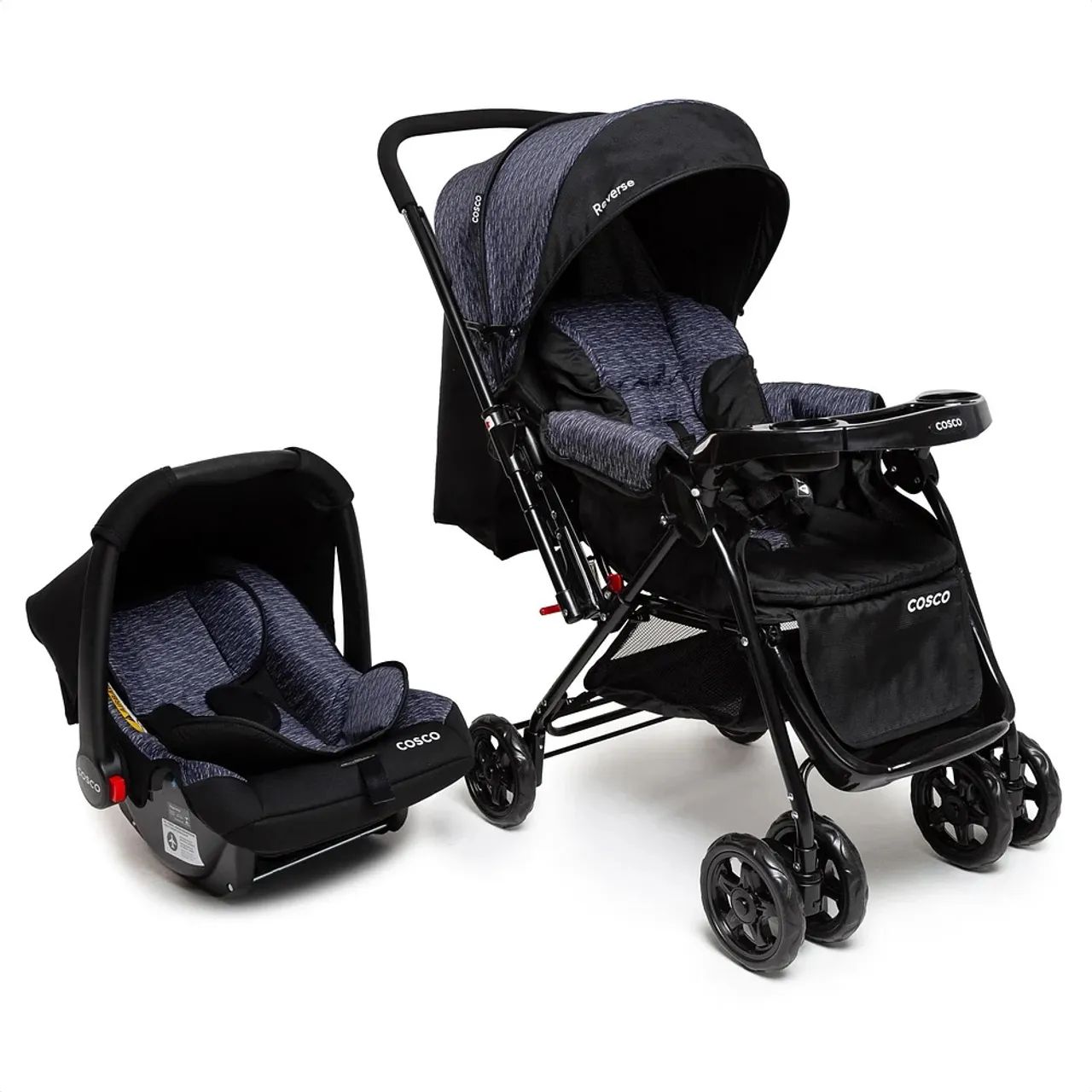 Carrinho Cosco Reverse TS Duo + Bebê Conforto (NOVO) - Foto 2