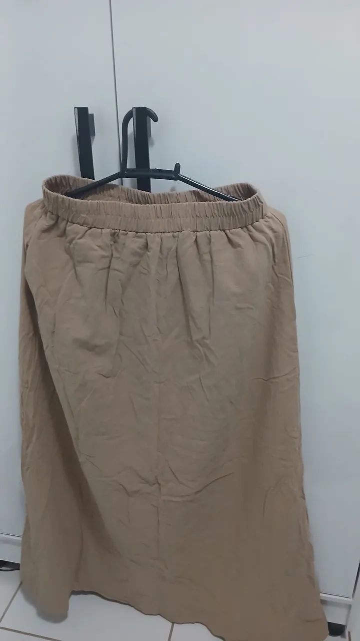 Saia longa nova 46 100% algodão forrada com bolsos