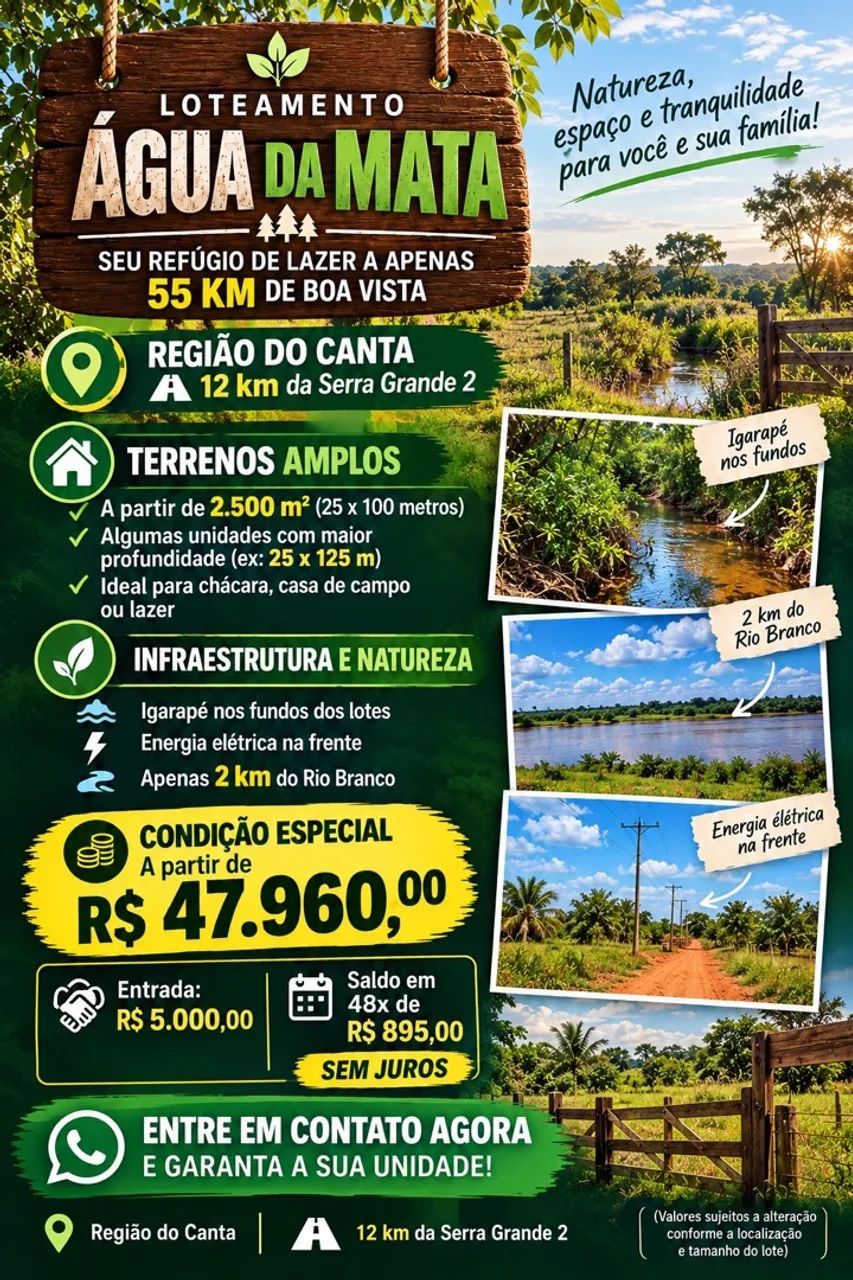 Oportunidade, chácara com Igarapé e energia, pagamento facilitado.