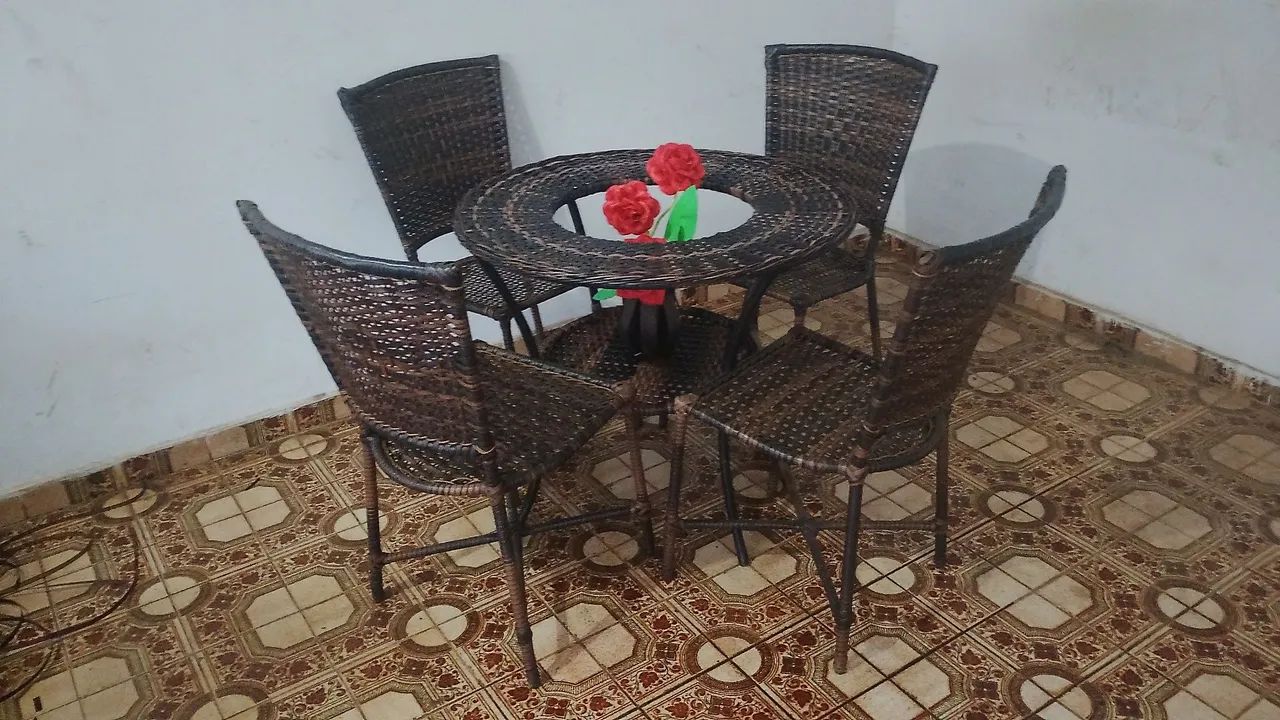 Jogo de mesa de vime sintético  - Foto 4