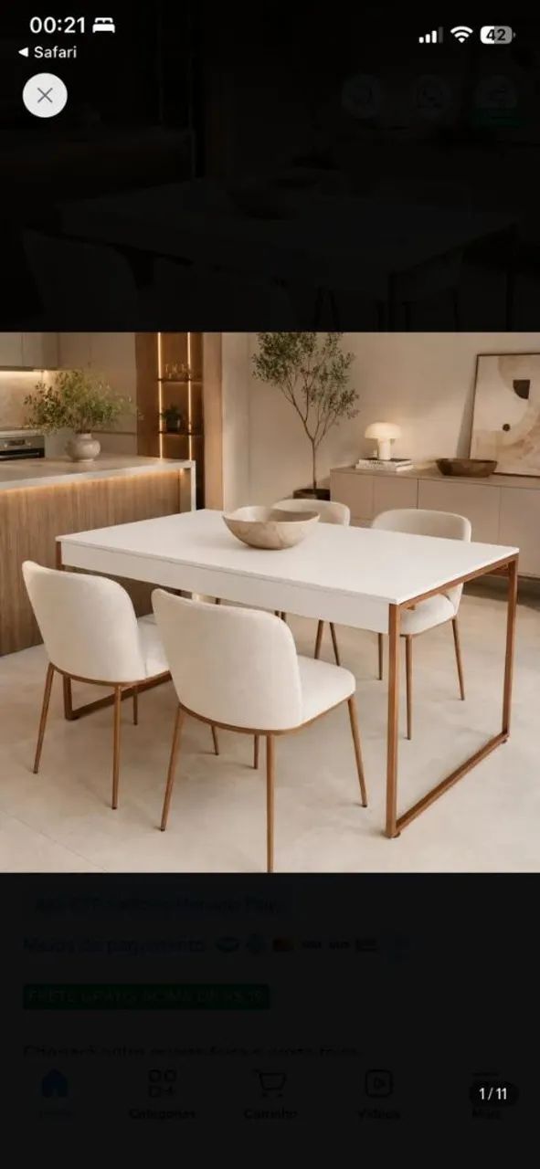 Mesa 4 lugares moderna - Foto 2