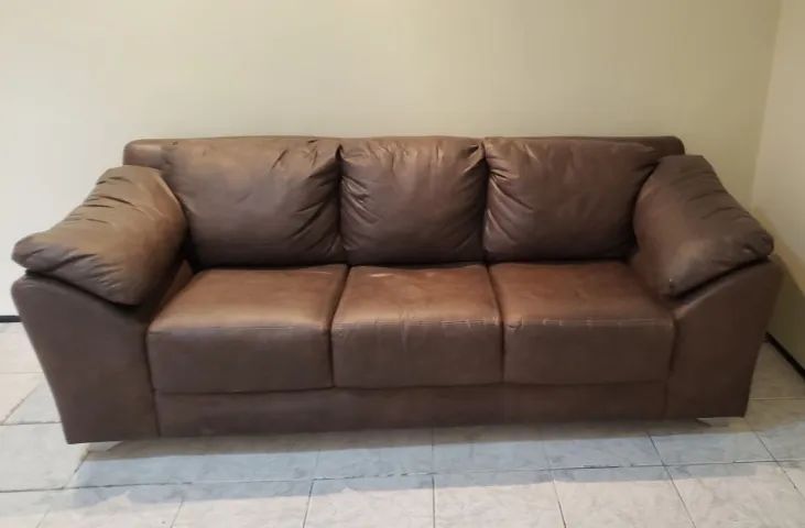 Sofá de 3 lugares de couro - Foto 2