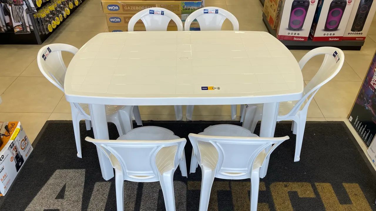 JOGO CADEIRA E MESA TRAMONTINA SEM BRAÇO  - Foto 2