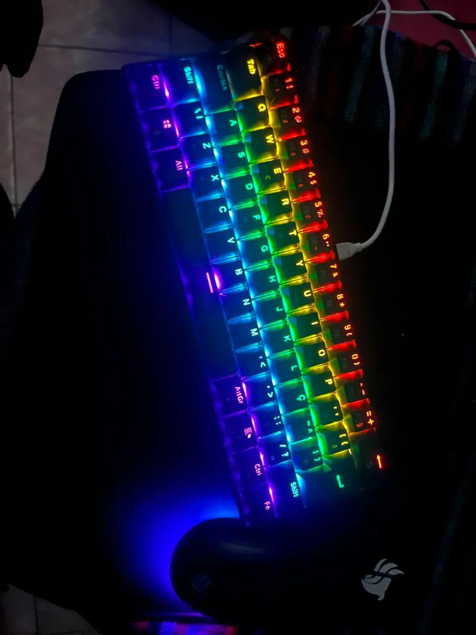 Teclado semi automático e mouse gamer ,raimbow. - Foto 2