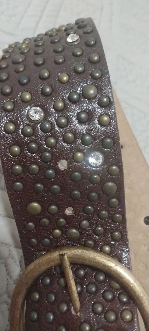 Cinto brooksfield tachas e brilhantes - Foto 3