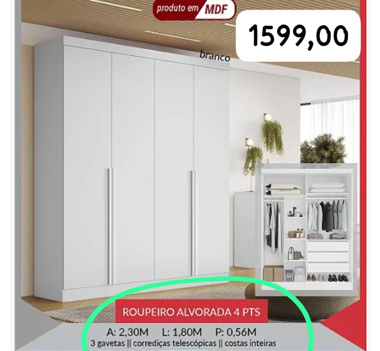Guarda roupa 800,00 reais  - Foto 4