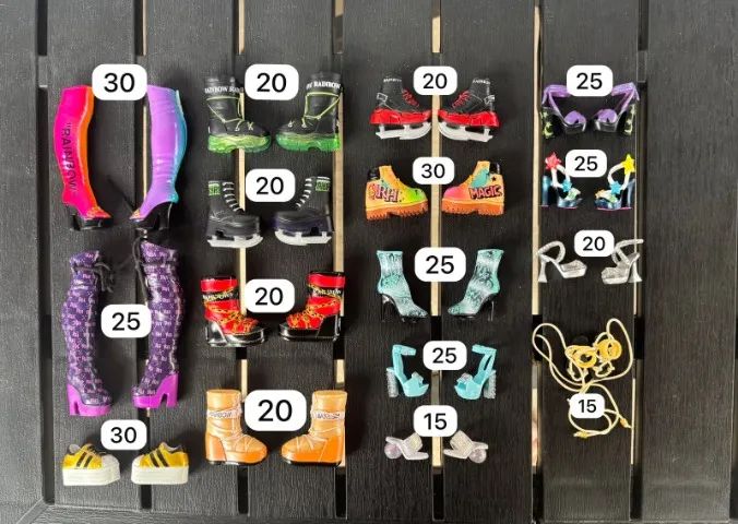 Sapatos bonecas Rainbow High e Shadow High (Valor Unitário)