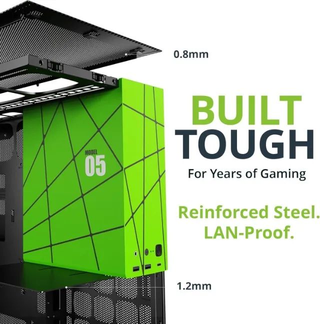 Gabinete Geometric Future Model 5 Nvidia Style com 5 Fans 140mm - Foto 5