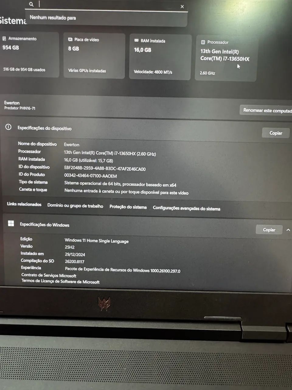 Notebook Gamer Predator Helios neo 16 - Foto 6
