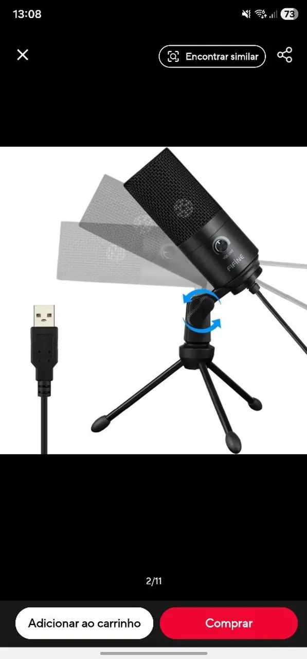 Microfone Fifine K669B USB - Áudio Profissional para Home Office e Games - Foto 5