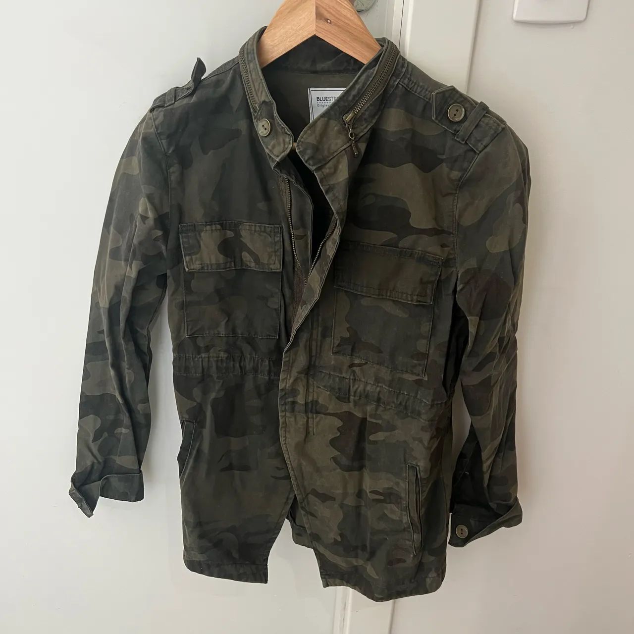 Jaqueta de sarja verde militar 