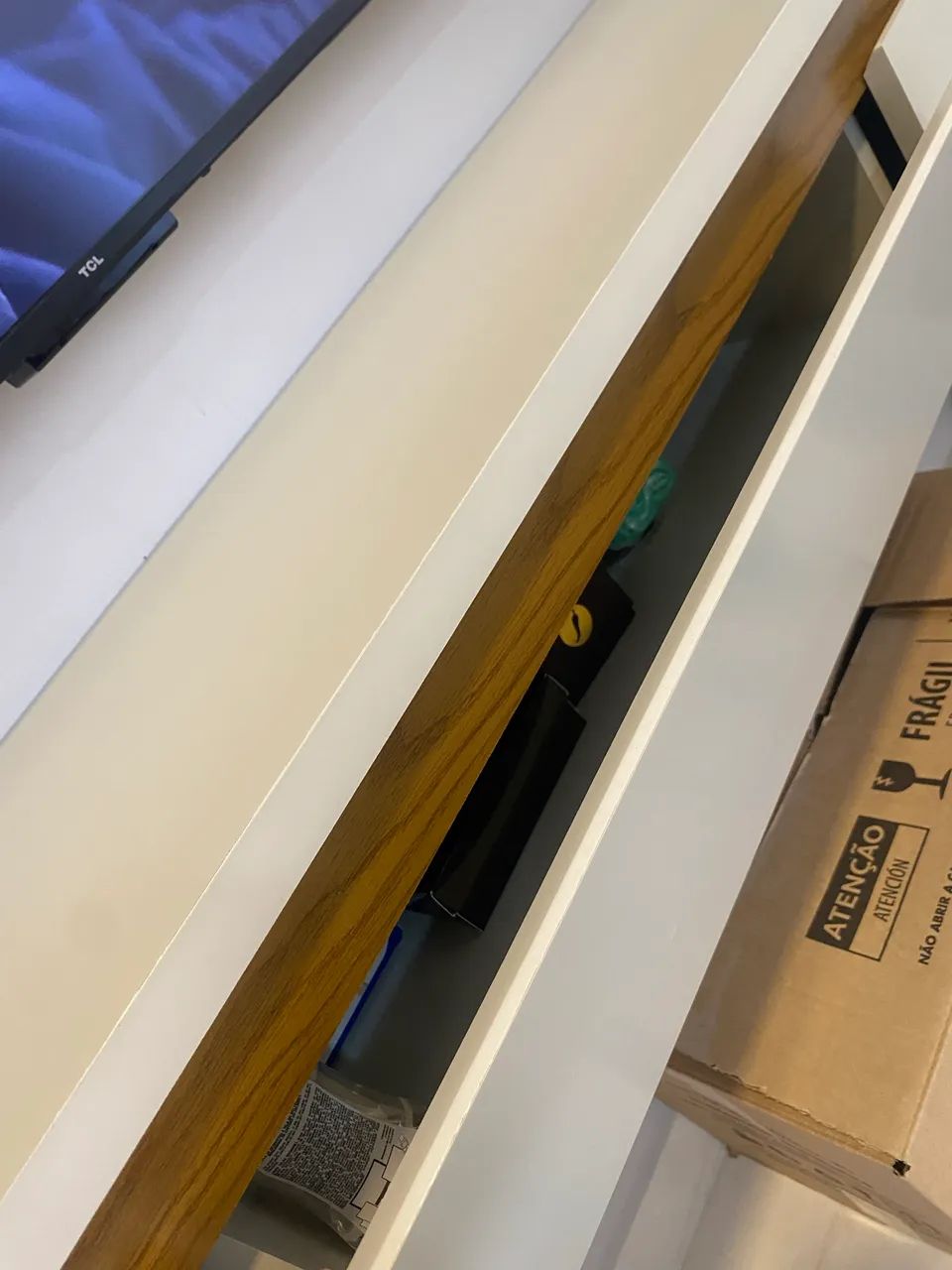 Rack Suspenso P/TV até 70 Polegadas 1,80M - cor Off White (bege) - Foto 4